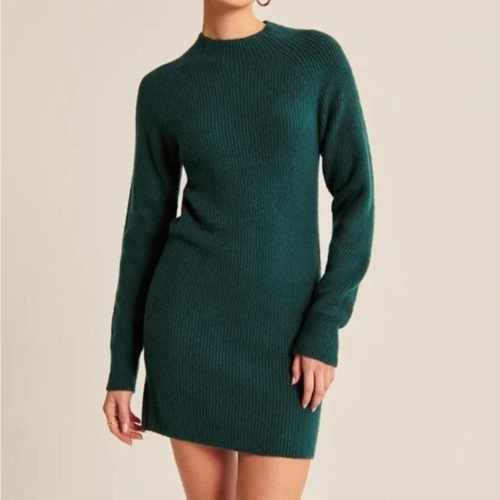 ABERCROMBIE Long Sleeve Mockneck Mini Sweater Dress